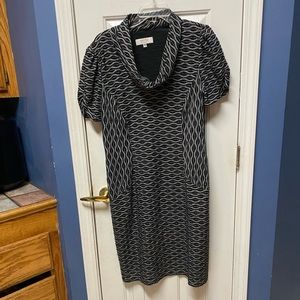 Kasper Black and White Midi Dress